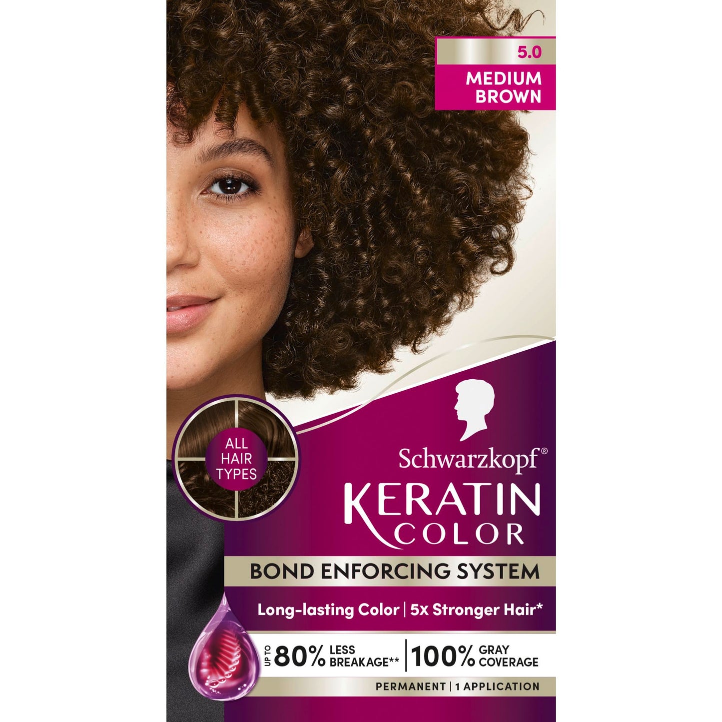 Schwarzkopf Keratin Color® 5.0 Medium Brown Permanent Hair Dye