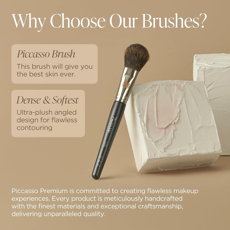 Piccasso Makeup Brush - Soft Tapered Blush & Highlighter Applicator | Fluffy Powder Finish, Small Size for Precision