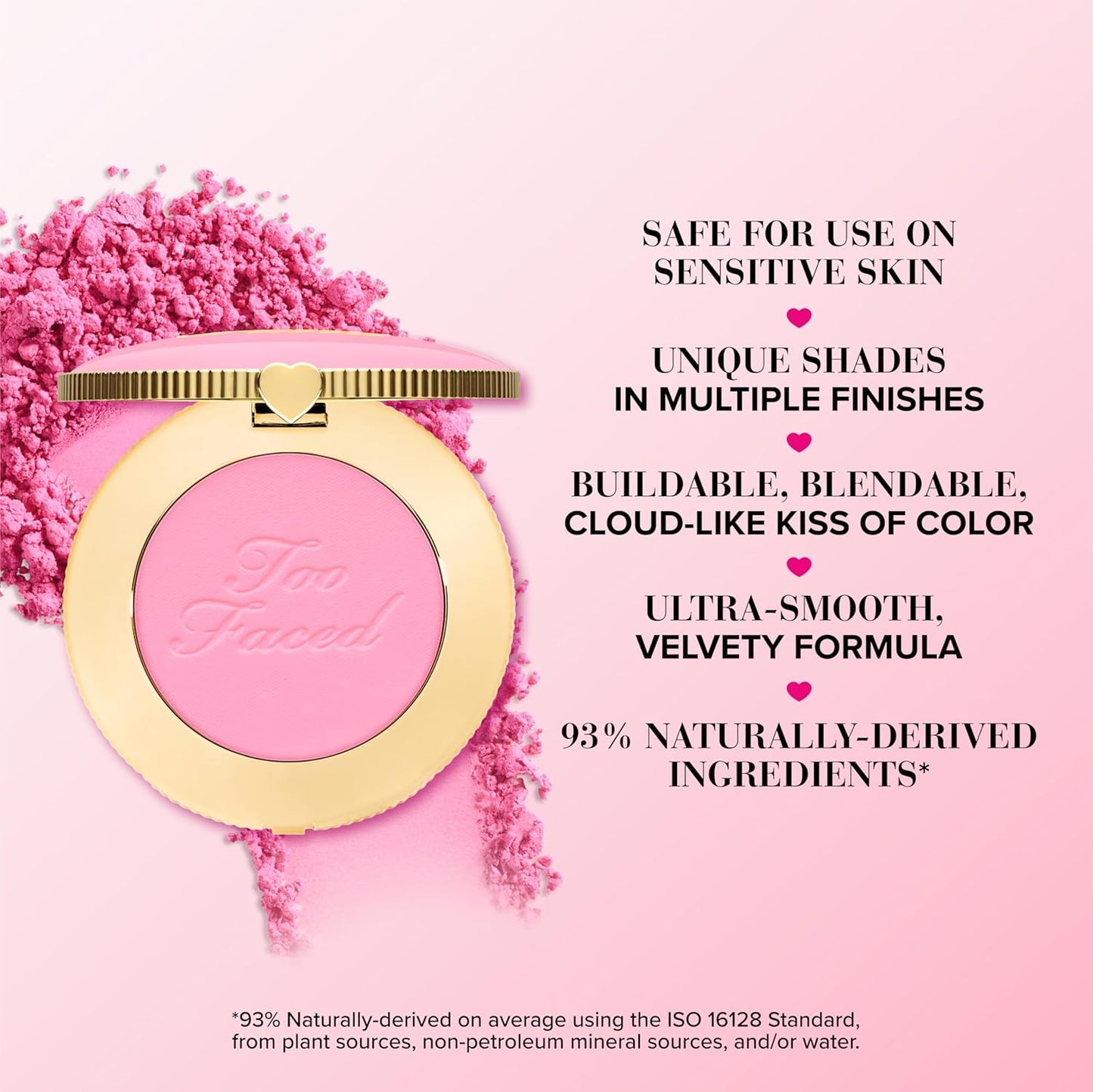 Too Faced Blurring Blush - High-Pigment Velvety Powder for Cheeks | Vegan & Cruelty-Free, 93% Naturally Derived Ingredients
