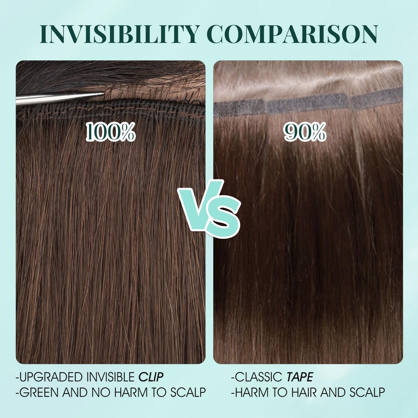 Benehair 6 PCS Clip in Short Hair Extensions 100% Real Human Hair Seamless & Invisible for Women Instant Volume Highlight Length for Daily Use 12" Dark Brown