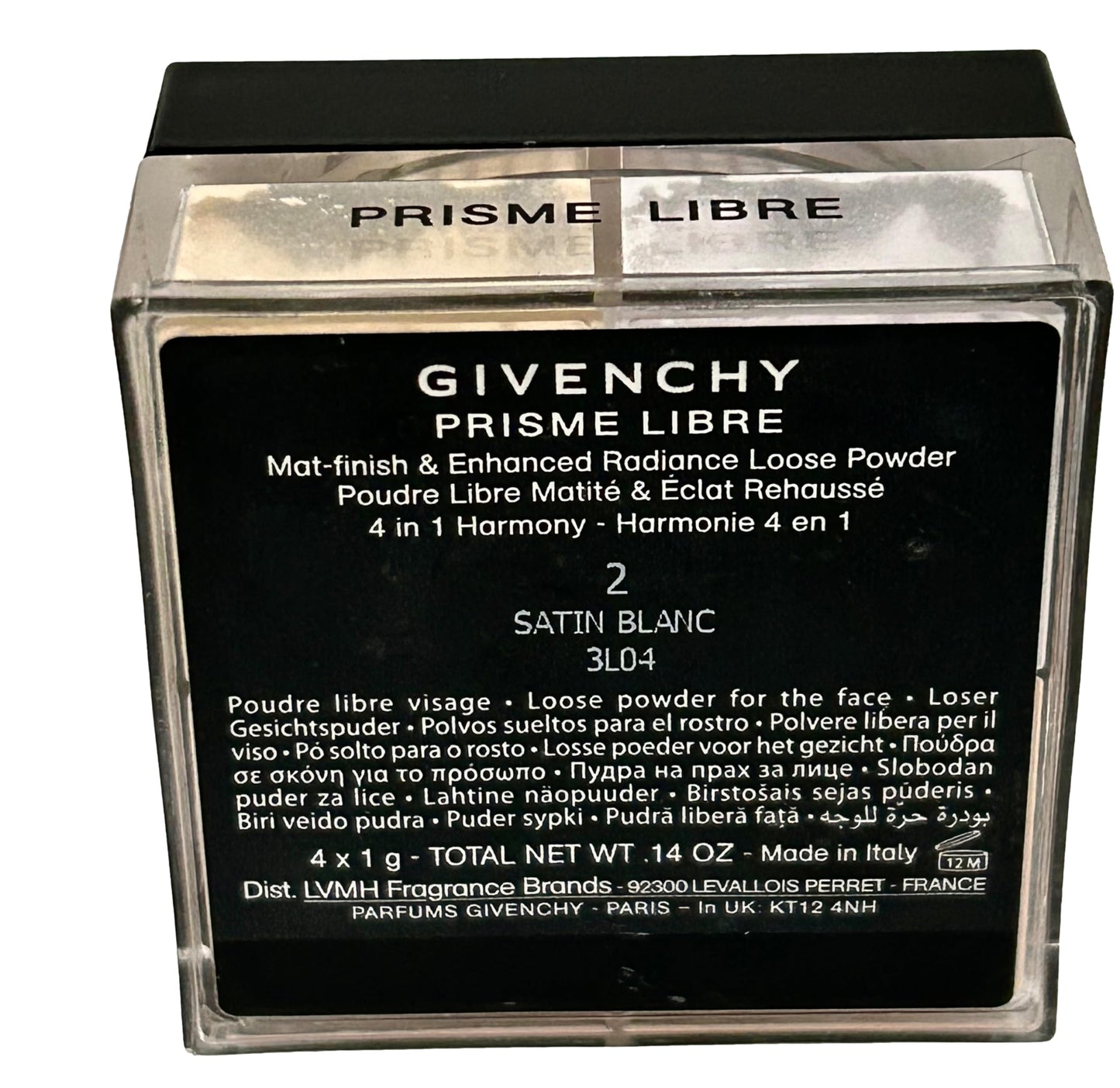 Givenchy Prisme Libre Loose Powder Mat-finish 4 In 1 Harmony 4 x 1 g - Total 0.14 oz Color # 2 SATIN BLANC (NEW NO BOX, NEVER USED)