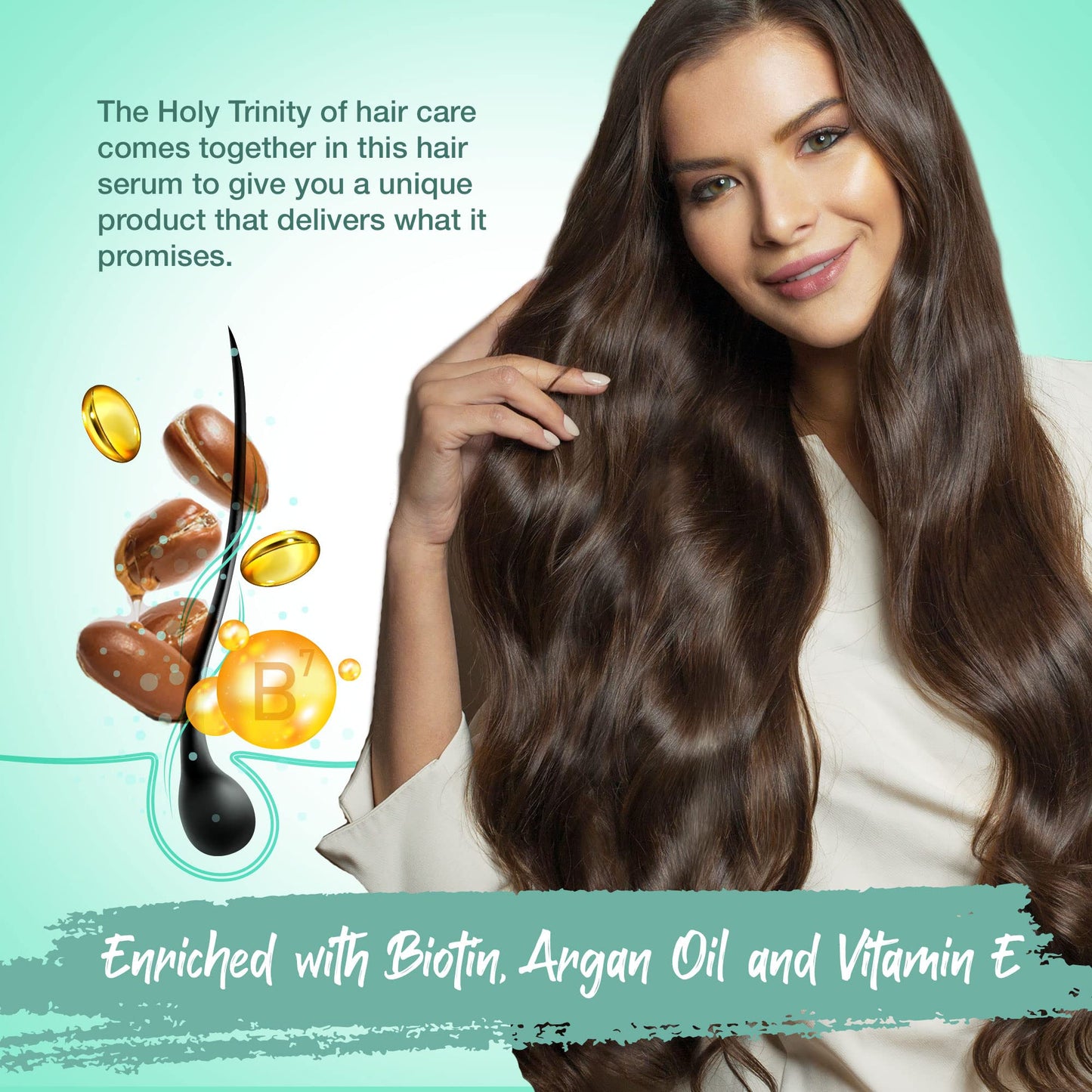 Herstyler Forever Straightening Flat Iron, Ceramic Hair Straightener and Herstyler Biotin Hair Growth Serum Set