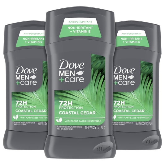 DOVE MEN + CARE Antiperpirant 3 Pack Coastal Cedar Deodorant for Men 2.7 oz