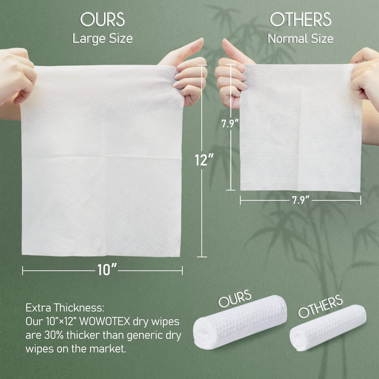 WOWOTEX Bamboo Viscose Disposable Face Towel Biodegradable Large Dry Face Wipes 240 Count Extra Thick Soft Clean Facial Towels for Sensitive Skin, Makeup Removing, Facial Cleansing