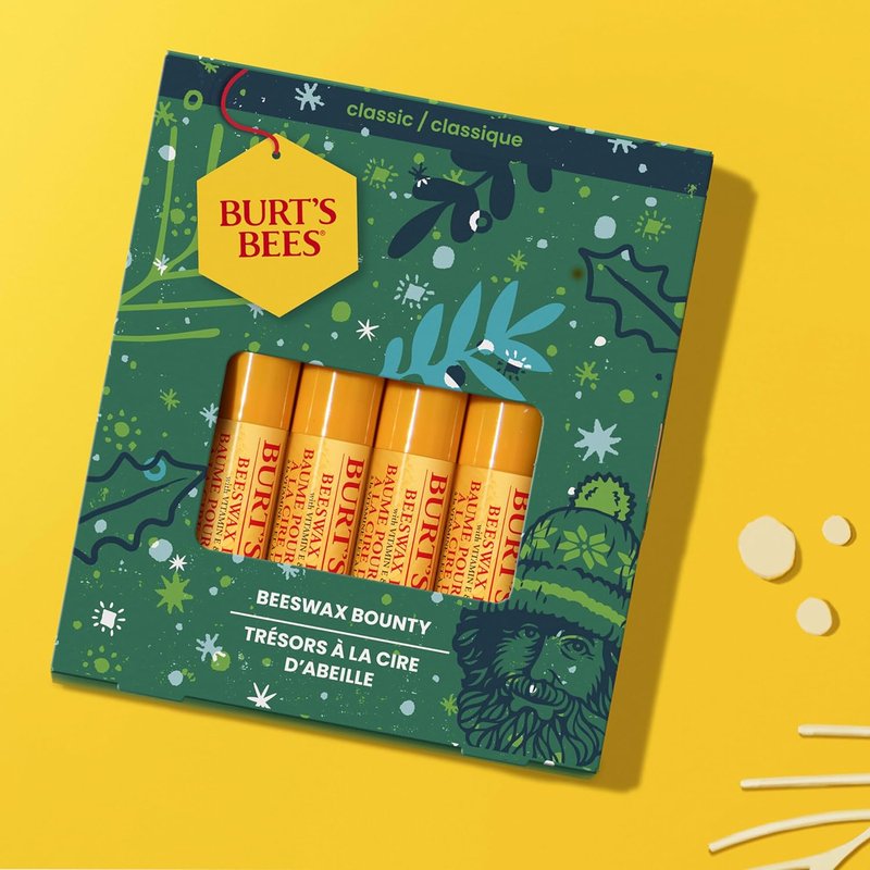 Burt's Bees Lip Balm Gift Set - Classic Beeswax Lip Balms | 4-Pack, 0.15 oz Each