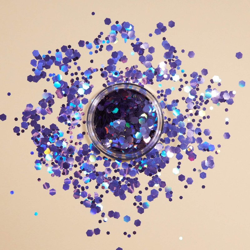 Iridescent Chunky Glitter by Moon Glitter – 100% Cosmetic Glitter for Face, Body, Nails, Hair and Lips - 0.10oz - Set of 5 colours