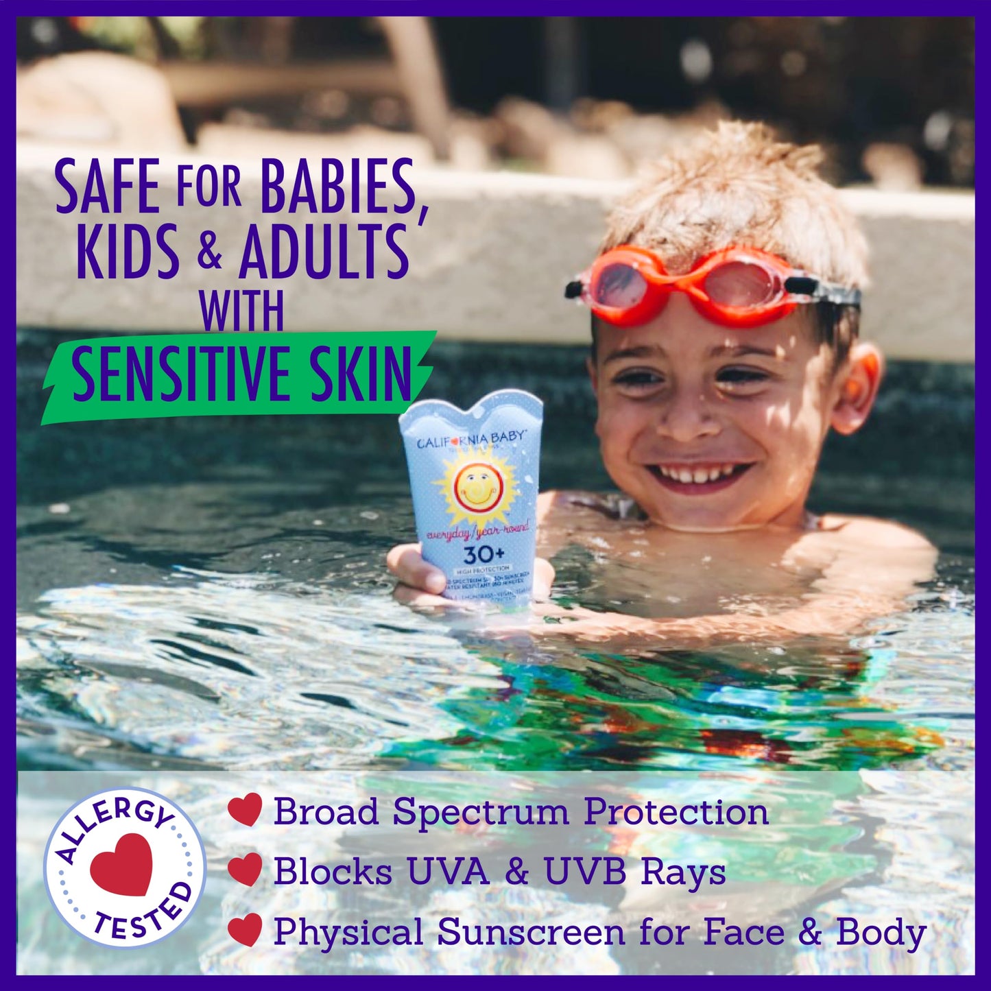 California Baby Everyday SPF 30+ Sunscreen | Mineral Sunscreen | Floral Scent | Baby Sunscreen for Face + Body | Travel Size Sunscreen | 82g / 2.9oz.