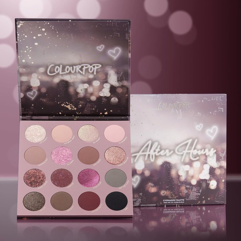 ColourPop After Hours Eyeshadow Palette - Smokey Mauve Makeup with Metallic & Matte Finishes | High-Pigment, Blendable Formula (0.65 oz)