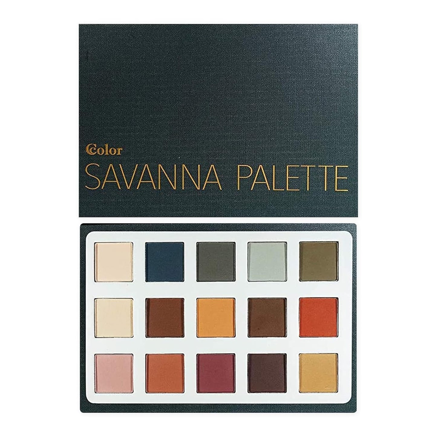 Ccolor Cosmetics Savanna 15-Color Eyeshadow Palette | Highly Pigmented, Long-Wearing Warm Neutrals & Brown Mattes