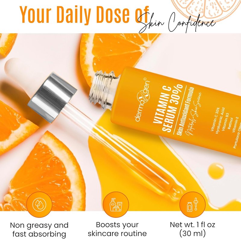 Vitamin C Serum - Anti-Aging Formula with Pure Retinol & Hyaluronic Acid | 4 Fl Oz