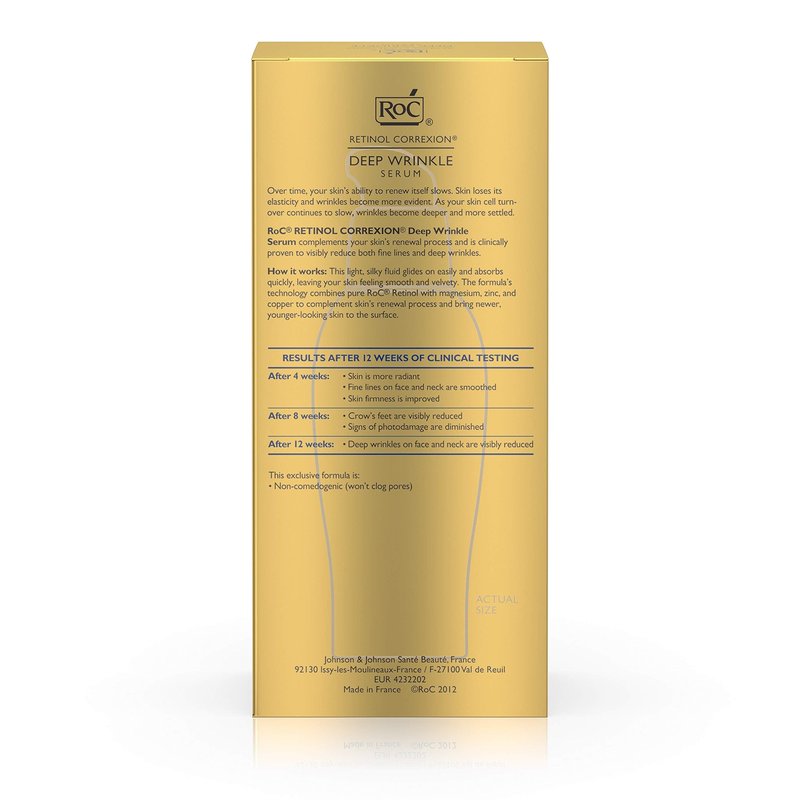 RoC Retinol Correxion Deep Wrinkle Facial Serum, Anti-Wrinkle Treatment Made with Retinol, 1 fl. oz