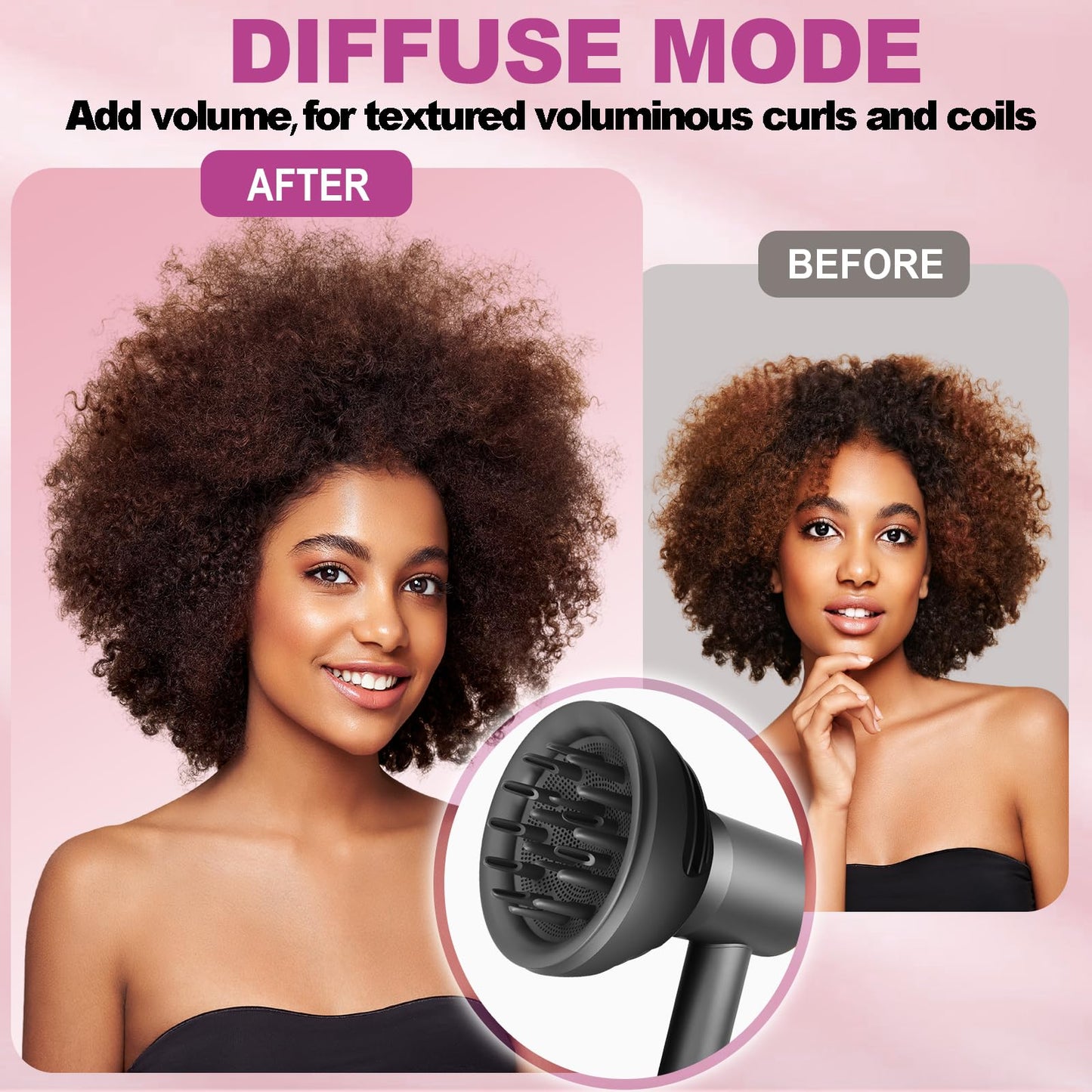 YTCHYYSK New Wave+Curl Diffuser Nozzle for Dyson Supersonic Hair Dryer HD01 HD02 HD03 HD04 HD08 HD15 HD16 Accessories, Attachemnt Parts No 973924-01, One Tool Two Mode for Wavy Curly or Coily Hair