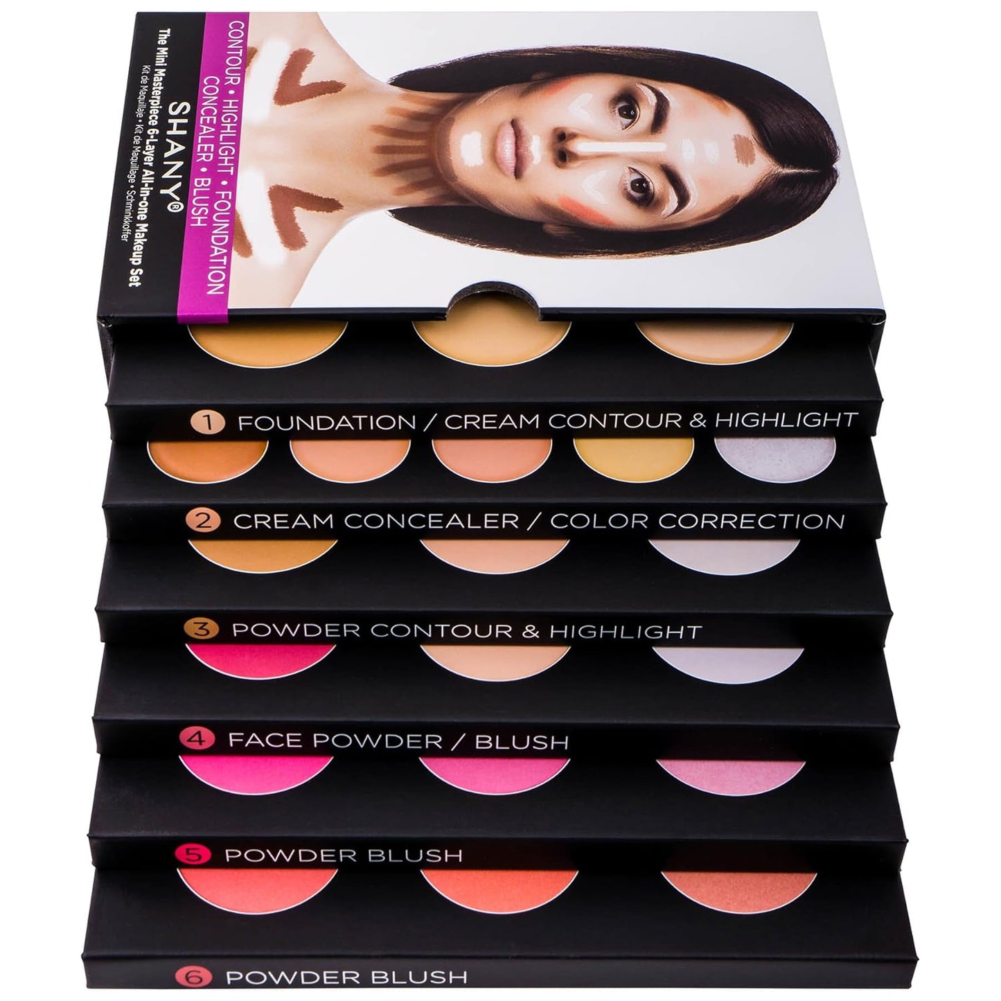 Mini Masterpiece Makeup Set - 6 Layers Foundation, Concealer, Contour & Blush Kits | Versatile Cosmetics Palettes