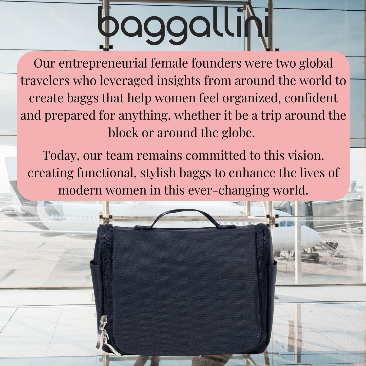 Baggallini Small Toiletry Kit - Lightweight 5x8 Inch Makeup Bag