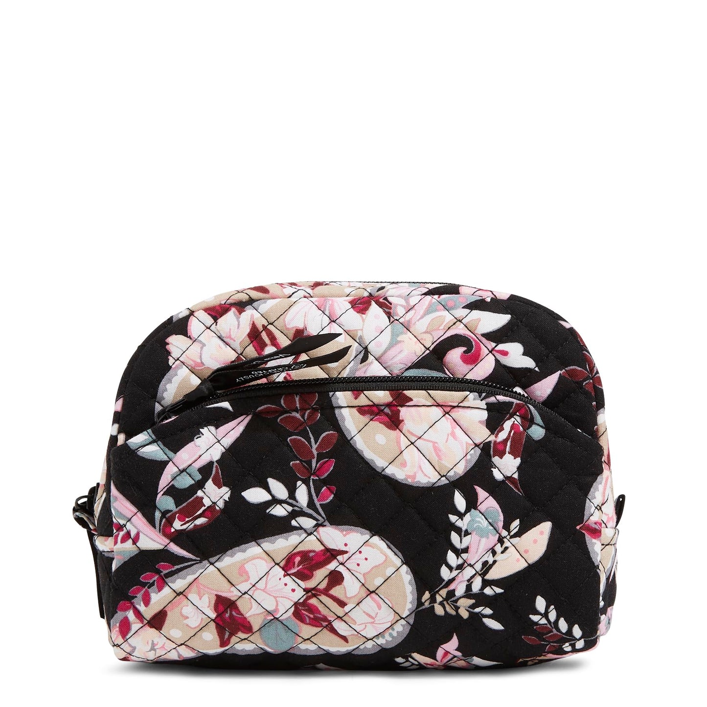 Vera Bradley Women's Cotton Medium Cosmetic Makeup Organizer Bag, Soft Sky Paisley, One Size