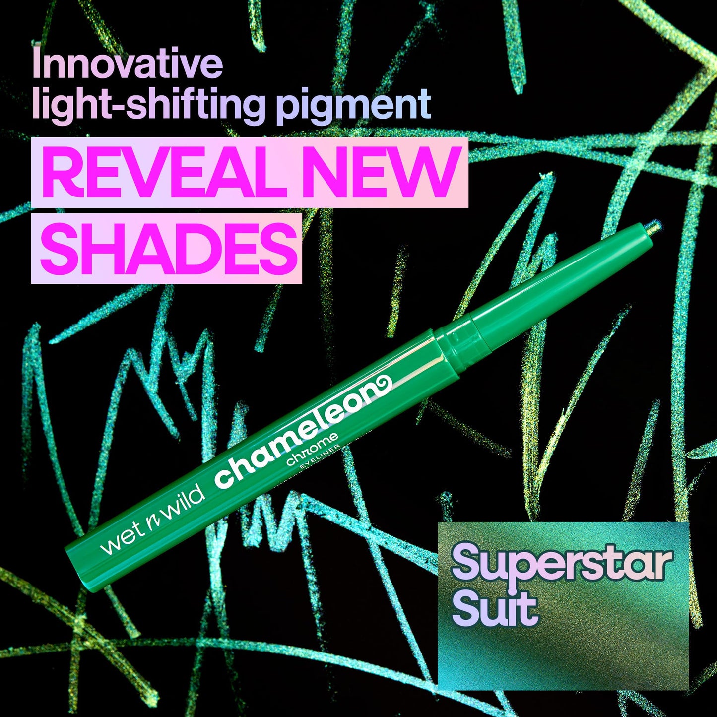 wet n wild Chameleon Chrome Eyeliner, Waterproof and Smudge-Proof, Multichrome Color Shift, Long-Lasting 18-Hour Wear, Cruelty-Free & Vegan - Superstar Suit