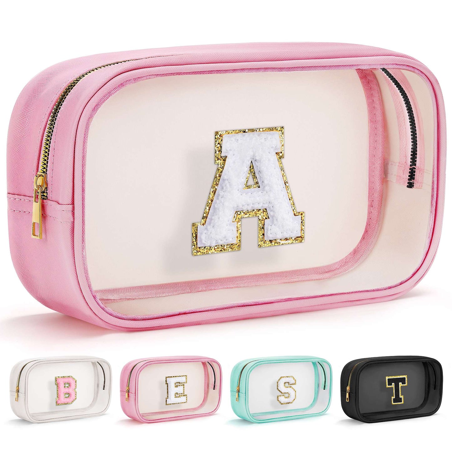 YOOLIFE Personalized Teen Girl Gifts Initial Cute Cosmetic Makeup Bag