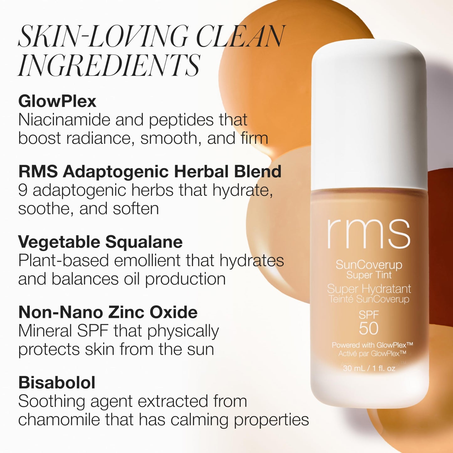 RMS Beauty SunCoverup Super Tint SPF 50 - Tinted Moisturizer for Face with Non-Nano Zinc Oxide & Niacinamide, 1 fl oz