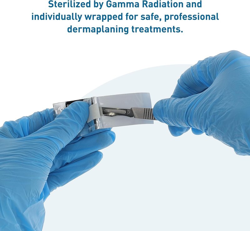 Dermaplaning Blades #10R - Stainless Steel Disposable Scalpel Blades | 100 PCS, Sterile for Facial Exfoliation & Hair Removal