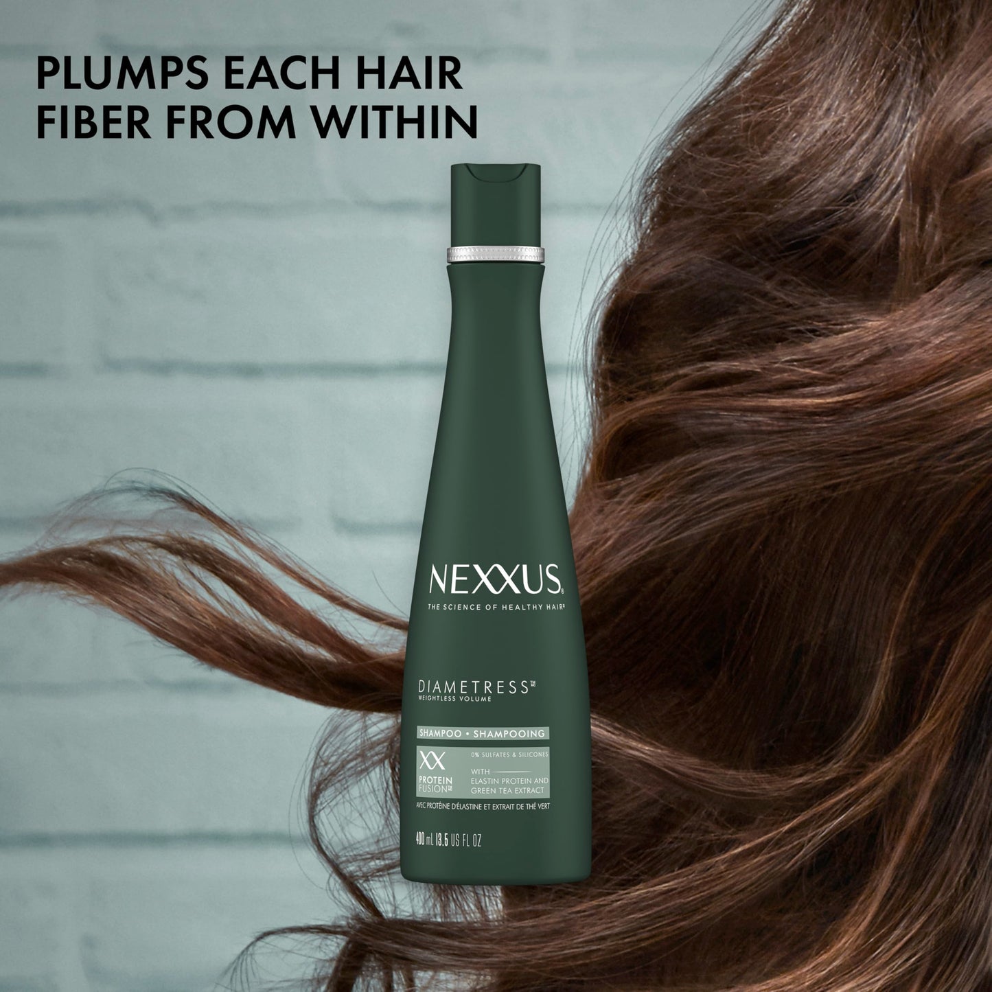 Nexxus Diametress Volume Shampoo for Fine and Flat Hair, 13.5 Fl Oz