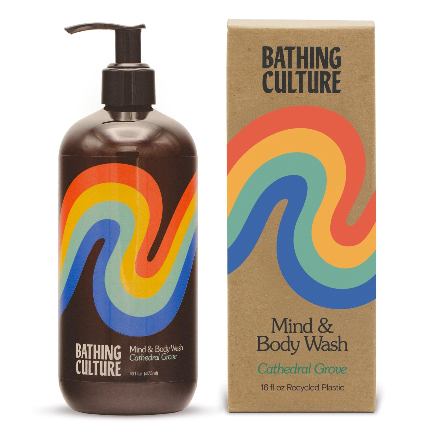 Bathing Culture Organic Body Wash for Women and Men, Natural Shower Gel, Biodegradable, Sustainable, Vegan Personal Care, 16 fl oz Plastic Bottle, Cathedral Grove Scent