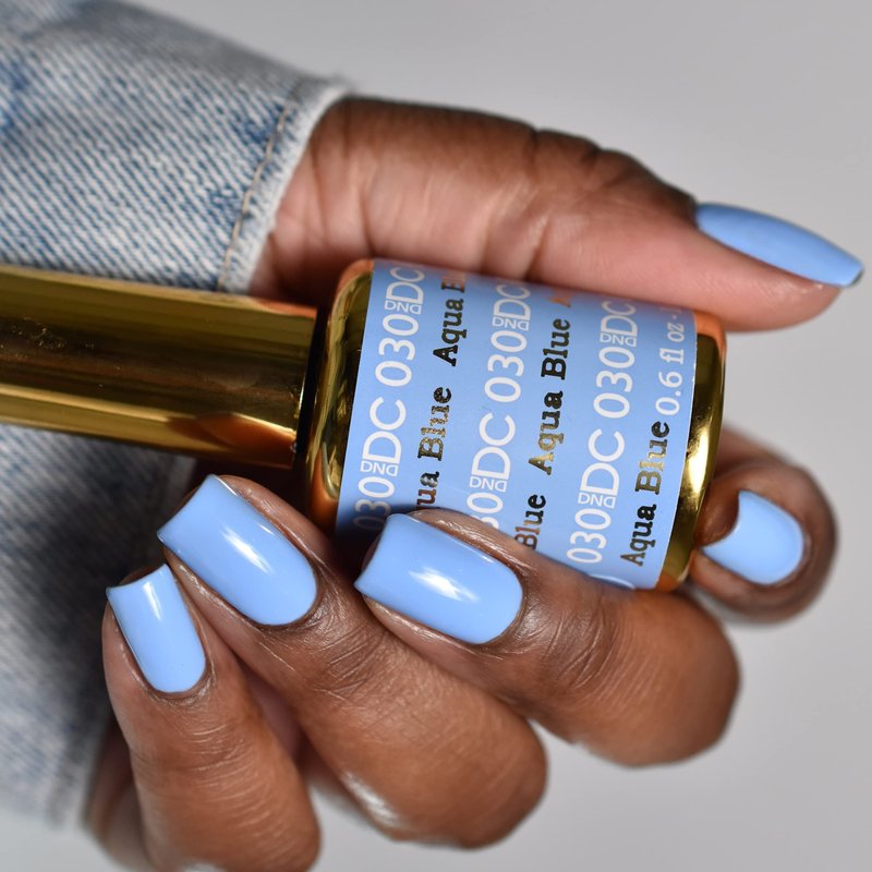 DND DC Gel Polish Set, Blue Collection, UV/LED GelPolish and Air Dry Nail Lacquer, Matching Chip-Free Polish Duo, 0.5 Fl Oz Each
