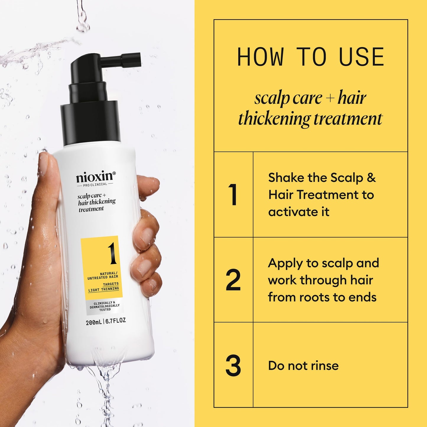 Nioxin Scalp + Hair Thickening System 1 Leave on Treatment | For Natural or Untreated Hair with Light Thinning | 6.8 Fl oz.