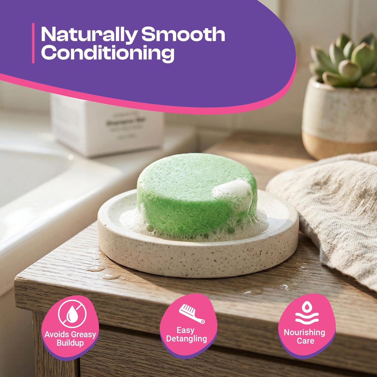 Sweet & Sassy Conditioner Bar Pack of 3, Made in USA, Bar Conditioner for Hair Plastic Free Color Safe Travel Friendly - Coconut Lime/Smiles