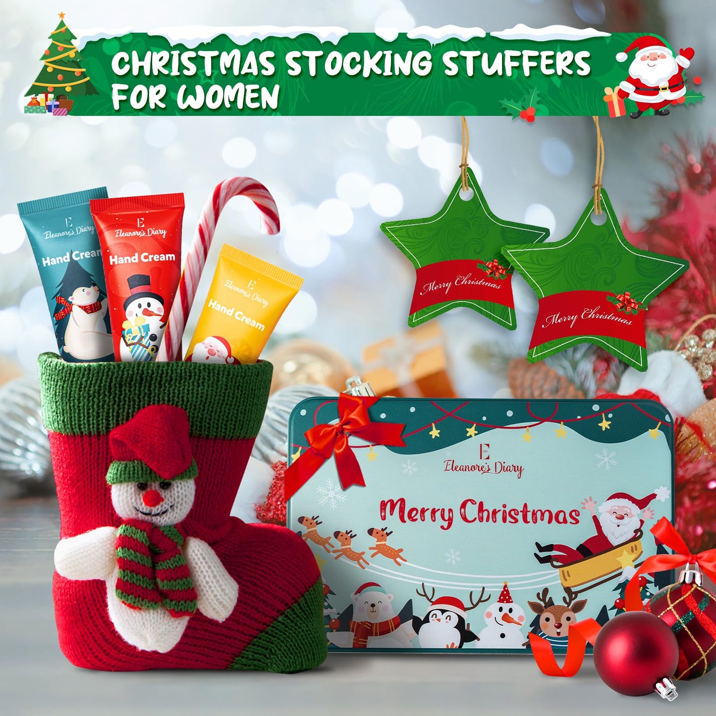 E Eleanore's Diary Hand Cream Gifts Set, 6Pcs Mini Hand Lotion Travel Size, Christmas Stocking Stuffers Gifts for Women, Moisturizing Shea Butter Hand Cream for Dry Cracked Hand, Calendar Advent Gifts