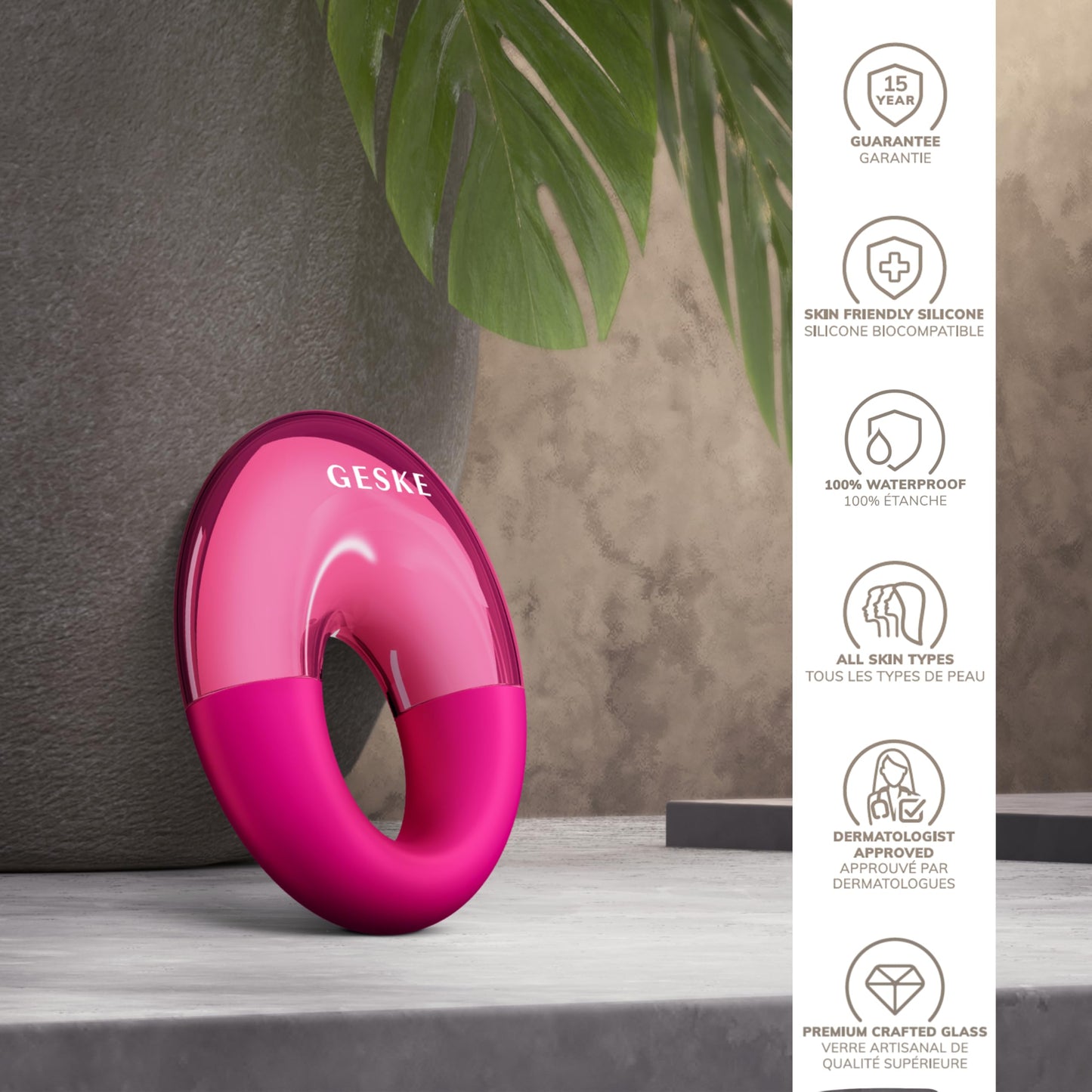 GESKE SmartAppGuided™ Cool & Warm Eye Massager | 7 in 1 | Multifunctional Massager | Eyes & Face | Battery-free Cooling & Warming | Firms, Relaxes & De-Puffs Skin | Ring-shaped Design for Easy Grip