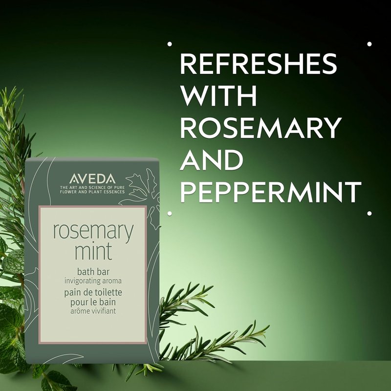 Aveda Rosemary Mint Bath Bar Soap - Invigorating Organic Peppermint & Rosemary Aroma | 8 oz