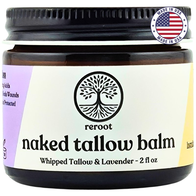Beef Tallow for Skin | LAVENDER NAKED TALLOW BALM I 2 Ingredients - 100% Grass Fed Beef Tallow & Lavender | Whole Body & Face Whipped Tallow | Sensititve Dry Skin, Eczema, Psoriasis, Rosacea