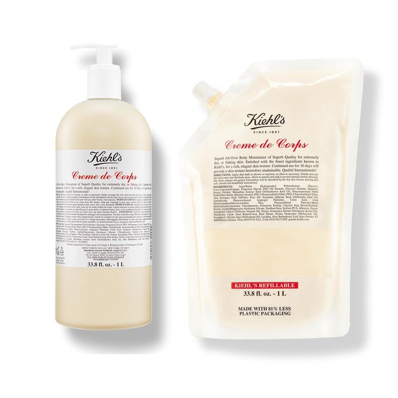 Kiehl's Creme de Corps Duo - Rich Body Lotion with Cocoa & Shea Butter for Fast Absorbing Hydration | Jumbo Value Bundle