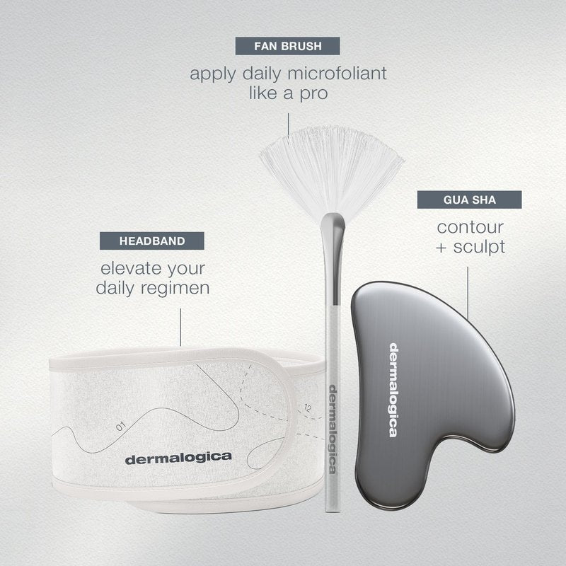 Dermalogica Your Moment of Expertise – Expert Level Skin Care Routine Set Includes 6 Products, Headband, Gua Sha, Fan Brush