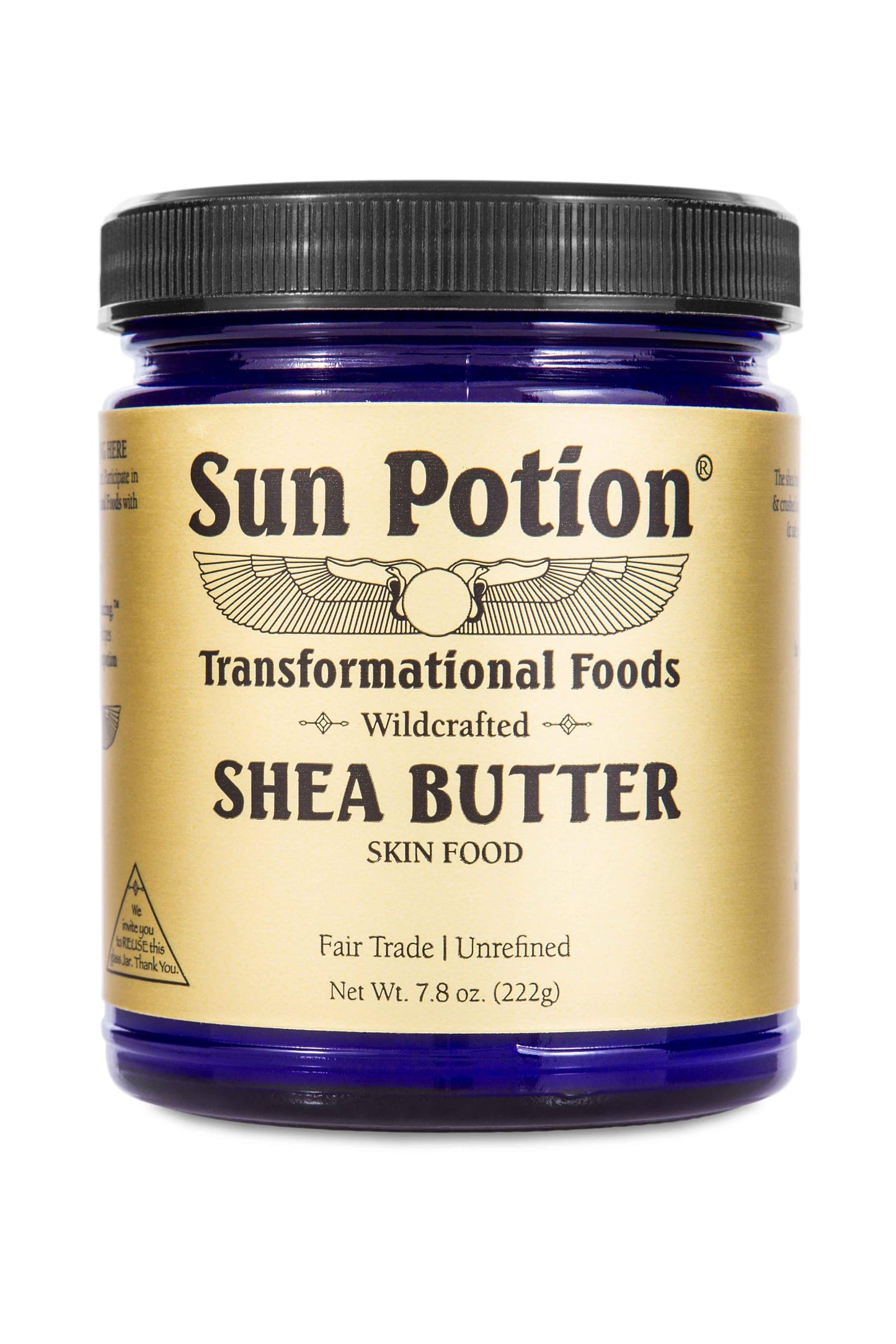 Sun Potion Unrefined Shea Butter Raw | 100% Pure Wildcrafted African Shea Nut Butter | Natural Moisturizer for Skin & Body | Non-GMO | No Added Fragrances | Chemical Free | 222g