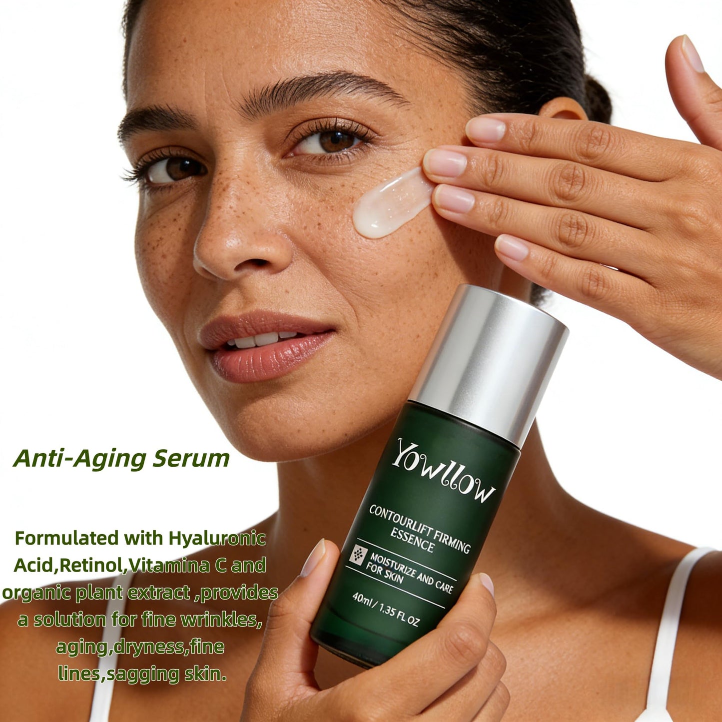 YOWLLOW Hydrating Facial Serums,Anti Aging Formula with Natural Ingredients,Hyaluronic Acid & Vitamin C,Reducing Wrinkles,Brightening Lifting & Glowing Skin,Light Face Essence for Daily Skin Care