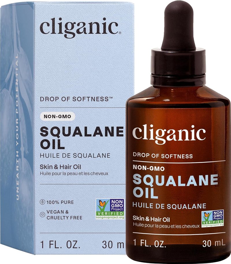 Pure Squalane Oil - Natural Plant-Derived Moisturizer for Skin & Hair | 1oz, Non-GMO