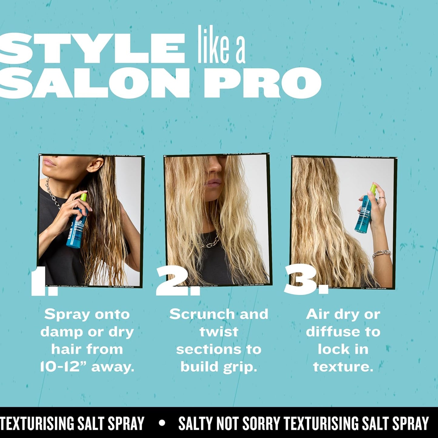 Bed Head Salty Not Sorry Texturizing Salt Spray - Effortless Natural Hairstyles, 3.38 fl oz