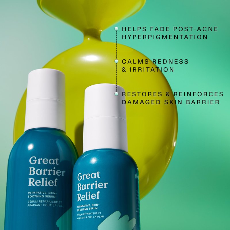 KraveBeauty Great Barrier Relief Serum for Dry or Sensitive Skin, 2 Pack, Hydrates and Repairs the Skin Barrier, Soothing Facial Serum with Ceramides & Niacinamide, Fragrance Free, 2 x 45 mL