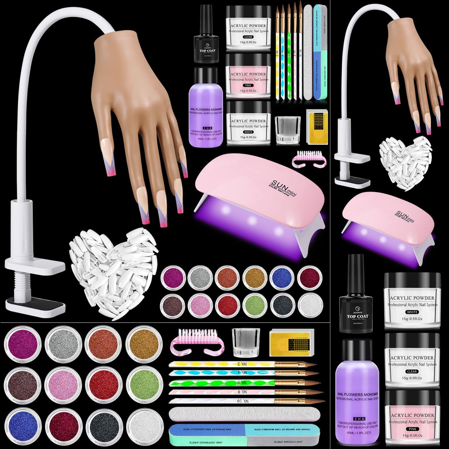 Practice Nail Hand with Acrylic Nail Kit for Beginners Practice Extensions