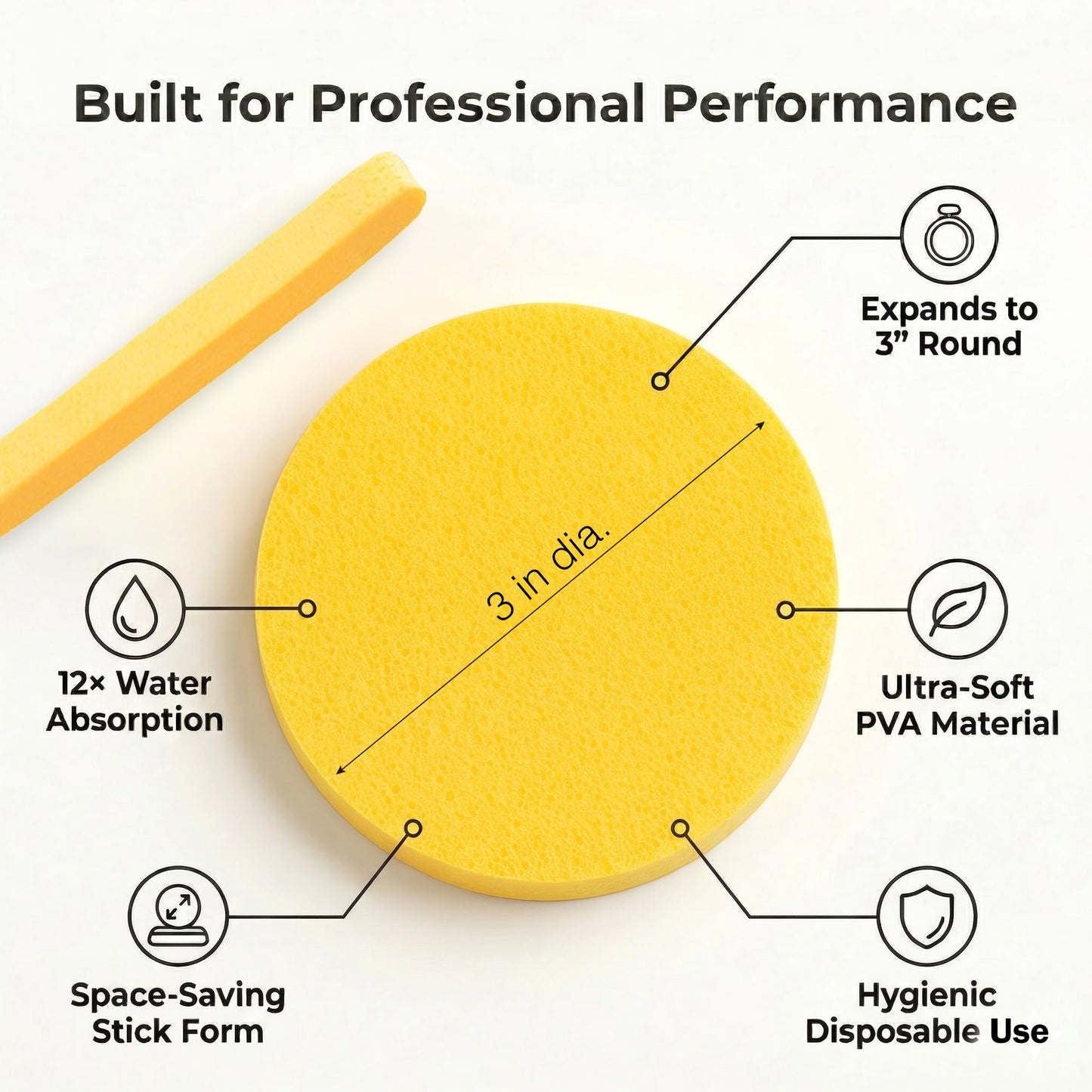 Appearus Compressed PVA Disposable Facial Sponges, Esthetician, 240 Count