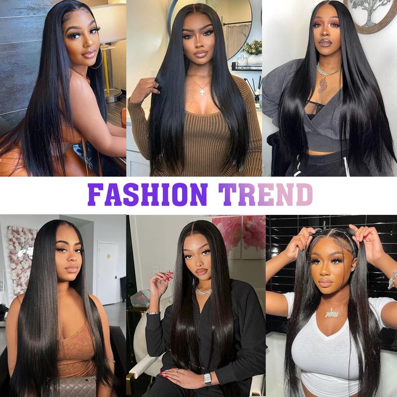Kaidene Single Bundles Human Hair 24 Inch Straight Human Hair Bundles Natural Black Unprocessed Brazilian Virgin Raw Hair Extensions for Quick Weave and Sew in