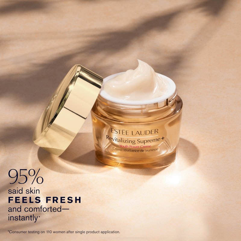 Estée Lauder Revitalizing Supreme+ Youth Power Cream Moisturizer with Hyaluronic Acid & Peptides, Anti Aging, Travel Size | Face & Neck Cream, 0.5 Ounce