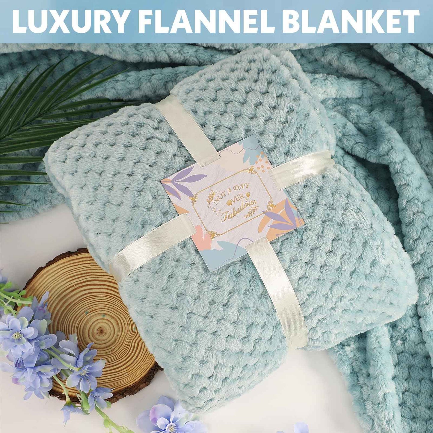 Luxury Spa Gift Basket for Women -Self Care Birthday Gifts Set with Bath Bombs,Bath Salts,Flannel Blanket&Soy Candle Relaxing Gifts for Wife,Mom,Best Friend,Her Perfect For Mother's Day(Blue)