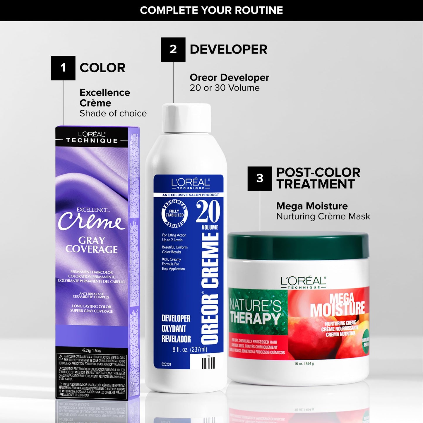 L'Oréal Technique Excellence Crème Permanent Hair Color - Long-Lasting Hair Dye, Rich Formula With No-Drip Application, Superb Gray Coverage, Dark Copper Brown