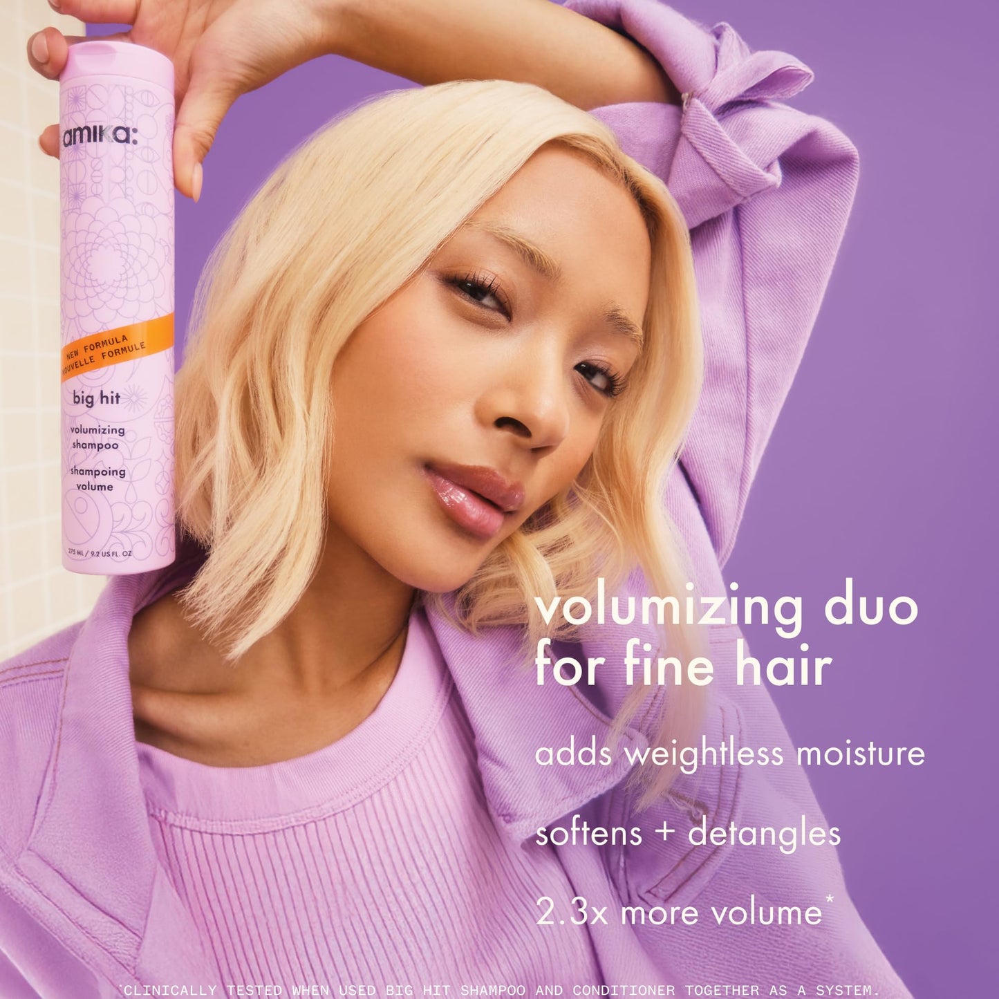 amika big hit volumizing conditioner, 275ml