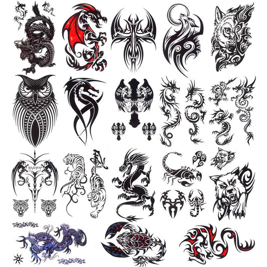 GLARYYEARS 18-Sheet Realistic Fake Tattoos for Men & Teens