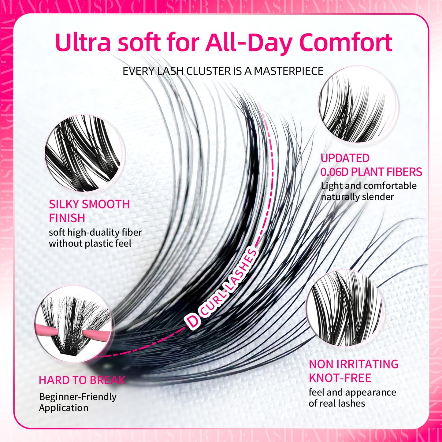532pcs Fluffy Lash Clusters Manga Cluster Eyelash Extensions DIY Lashes Kit