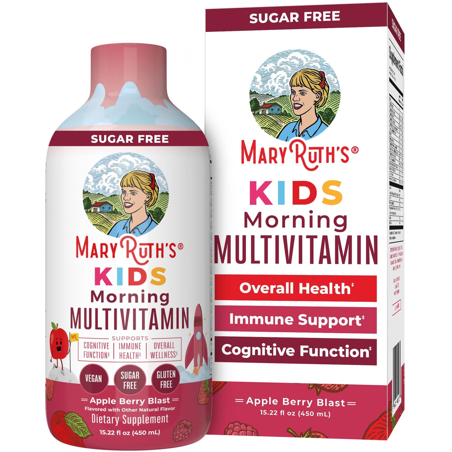 MARYRUTH'S Liquid Morning Multivitamin for Kids | Kids Multivitamin | Immune Support Supplement | Vitamin C | Vitamin D | Essential Nutrients | Vegan | 30-180 Servings | 15.22 fl oz