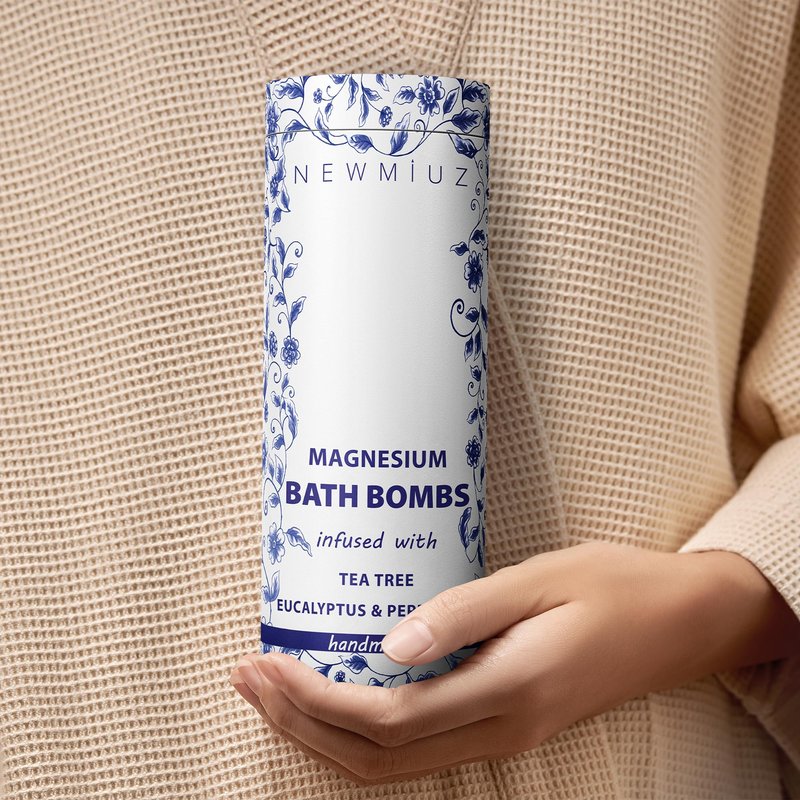 Magnesium Bubble Bath Bombs Long Lasting Foaming Sore Muscles Recovery Tea Tree Relaxing Stress Relief Calming Self Care Spa Gift for Birthday Christmas